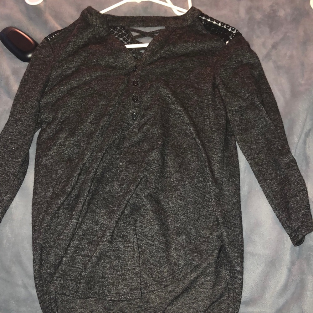 Black T-shirt with detailing